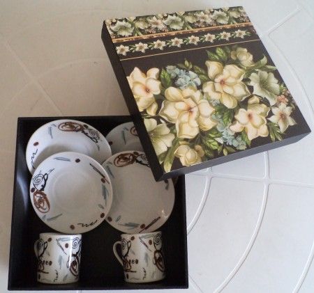 Caixa conjunto café - 8 peças