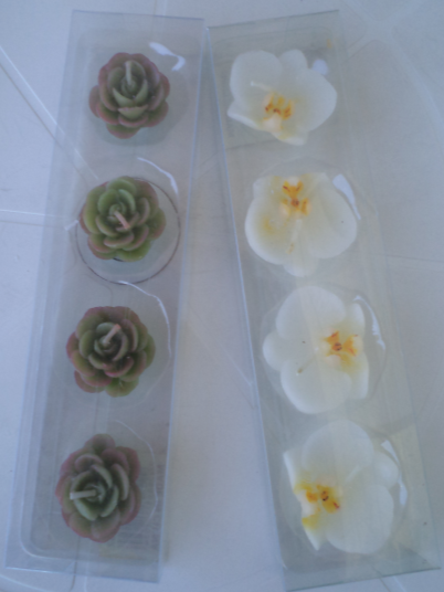 Vela pequena Flores - 8 unidades