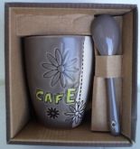 Conjunto café - caneca e colher