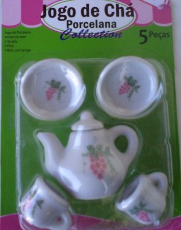Mini jogo de chá em porcelana