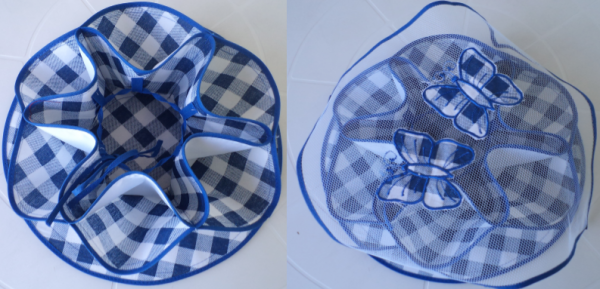 Petisqueira de pano azul c/ véu