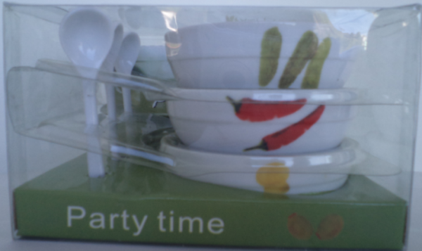 Petisqueira plástica redonda 6 peças